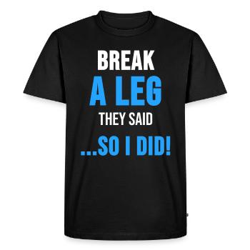 Broken leg injury crutch accident accident gift - Men's Premium Organic T-Shirt - black - Front - Nico (187cm)
