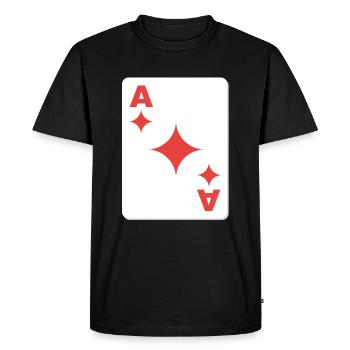 big check ace playing card - Men's Premium Organic T-Shirt - black - Front - Nico (187cm)