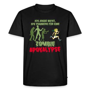 Halloween Zombie Joggen Shirt Laufen Jogging - Männer Premium Bio T-Shirt - Schwarz - Vorne - Nico (187cm)