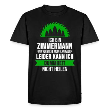 Zimmermann Carpenter Carpentry Saying Gift - Men's Premium Organic T-Shirt - black - Front - Nico (187cm)