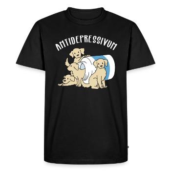 Chiens Drôle Chien Antidépresseur Cadeau - T-shirt Premium bio Homme - noir - Devant - Nico (187cm)
