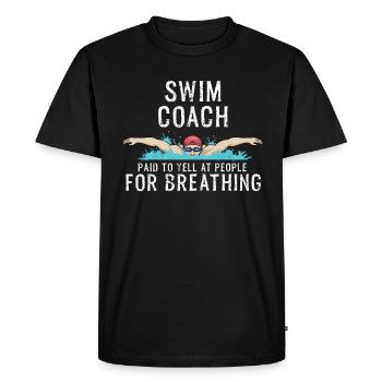 Nageur cadeau entraîneur de natation - T-shirt Premium bio Homme - noir - Devant - Nico (187cm)