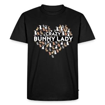 Crazy Rabbit Lady Funny Rabbit Gift - Men's Premium Organic T-Shirt - black - Front - Nico (187cm)