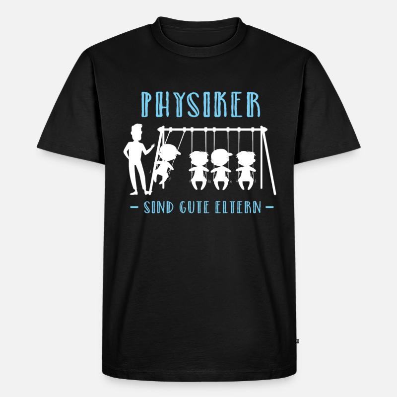 Physik Werdender Vater Mutter Eltern Physiker - Männer Premium Bio T-Shirt - Schwarz