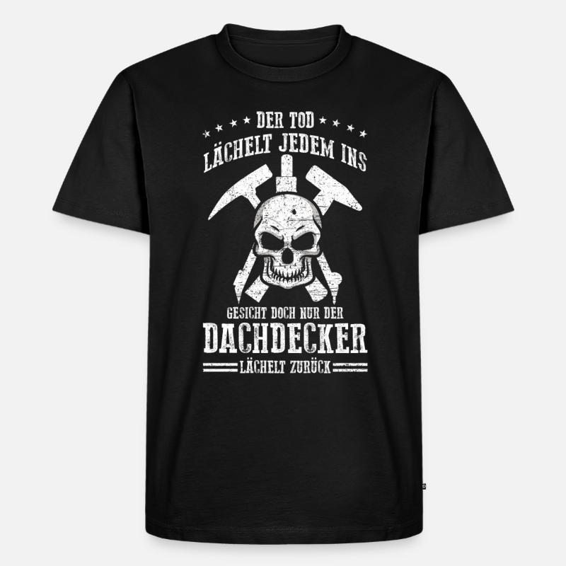 Dachdecker - Männer Premium Bio T-Shirt - Schwarz