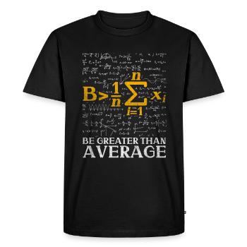 Soyez plus que la moyenne drôle nerd math - T-shirt Premium bio Homme - noir - Devant - Nico (187cm)