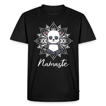Panda Yoga Meditation Yogi Namaste Gift - Men's Premium Organic T-Shirt - black - Front - Nico (187cm)
