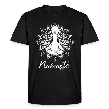 Cadeau Yogi Namaste de méditation de yoga d'alpaga - T-shirt Premium bio Homme - noir - Devant - Nico (187cm)