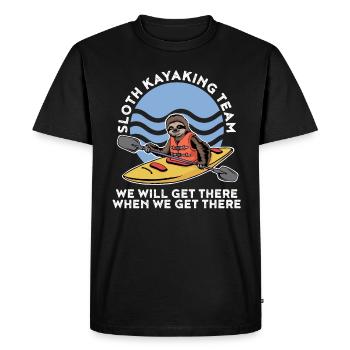 Sloth Kayak Team Funny kayak gift - Men's Premium Organic T-Shirt - black - Front - Nico (187cm)