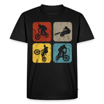 BMX Sayings Biker Biker Retro Stunt Gift - Men's Premium Organic T-Shirt - black - Front - Nico (187cm)
