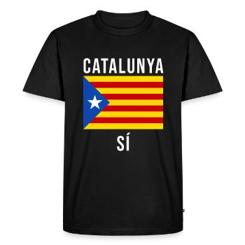 T-shirt Catalunya si, Catalogne oui - T-shirt Premium bio Homme - noir - Devant - Nico (187cm)