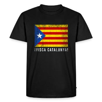 Longue vie à Catalogne / visca Catalunya - T-shirt Premium bio Homme - noir - Devant - Nico (187cm)