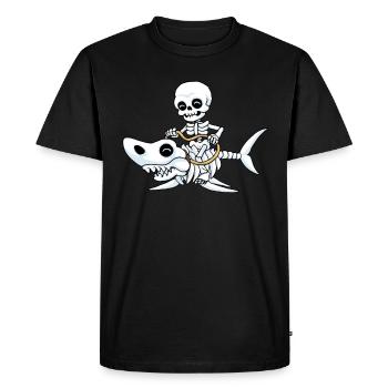 Requin Halloween os squelette cadeau drôle - T-shirt Premium bio Homme - noir - Devant - Nico (187cm)
