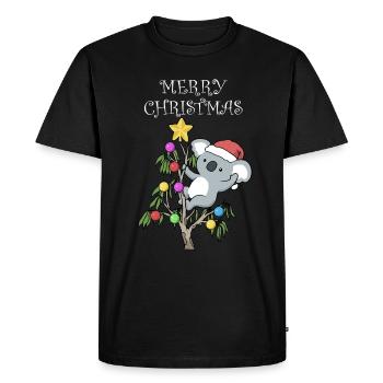 Koala Christmas Funny Christmas Gift - Men's Premium Organic T-Shirt - black - Front - Nico (187cm)