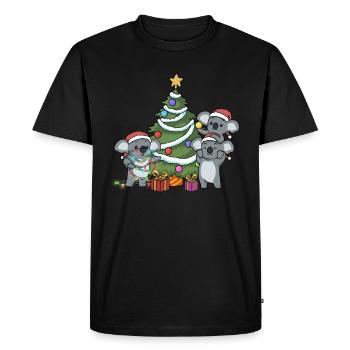 Koala Christmas Funny Christmas Gift - Men's Premium Organic T-Shirt - black - Front - Nico (187cm)