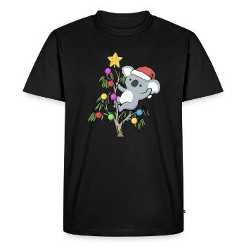 Koala Christmas Funny Christmas Gift - Men's Premium Organic T-Shirt - black - Front - Nico (187cm)