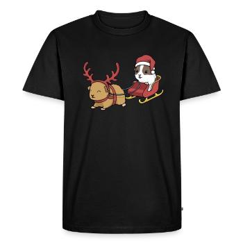 Cobaye noël drôle cobaye - T-shirt Premium bio Homme - noir - Devant - Nico (187cm)
