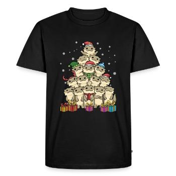 Bearded Dragon Christmas Funny Christmas Gift - Men's Premium Organic T-Shirt - black - Front - Nico (187cm)