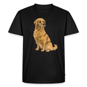 Golden retriever - Men's Premium Organic T-Shirt - black - Front - Nico (187cm)