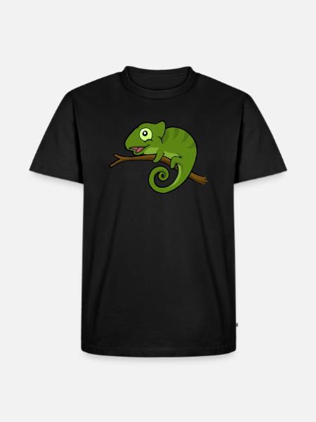 Chamäleon - Männer Premium Bio T-Shirt - Schwarz