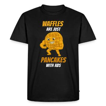 Gaufre - T-shirt Premium bio Homme - noir - Devant - Nico (187cm)