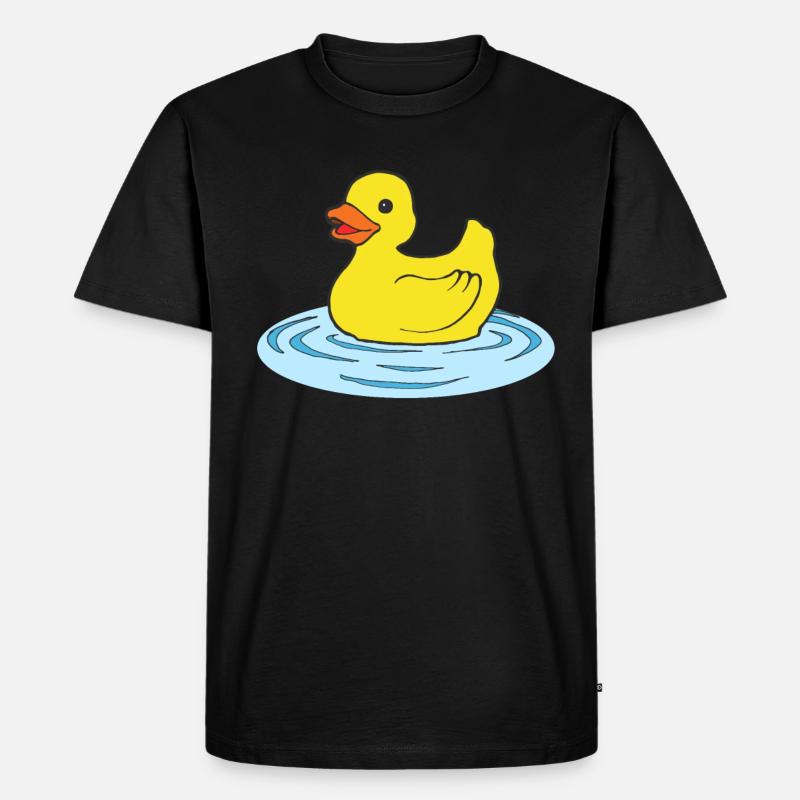 Badeente - Männer Premium Bio T-Shirt - Schwarz