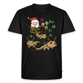 Bearded Dragon Christmas - Men's Premium Organic T-Shirt - black - Front - Nico (187cm)