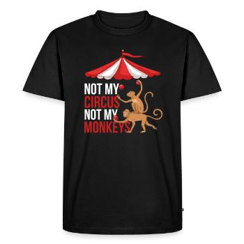 Pas mon cirque pas mes singes - T-shirt Premium bio Homme - noir - Devant - Nico (187cm)