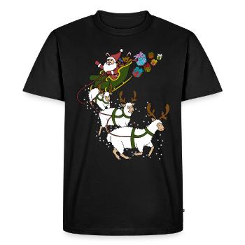 Moutons noël - T-shirt Premium bio Homme - noir - Devant - Nico (187cm)