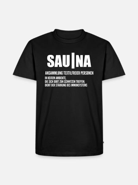 Sauna - Männer Premium Bio T-Shirt - Schwarz