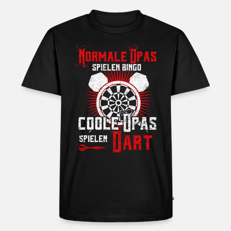 Dart Opa - Männer Premium Bio T-Shirt - Schwarz