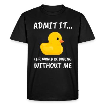 Duck Squeaky duckling Funny gift - Men's Premium Organic T-Shirt - black - Front - Nico (187cm)