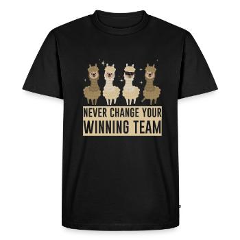 Alpaca Team Équipe gagnante Alpaga - T-shirt Premium bio Homme - noir - Devant - Nico (187cm)