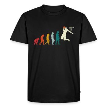 Basketball evolution player sport gift idea - Men's Premium Organic T-Shirt - black - Front - Nico (187cm)