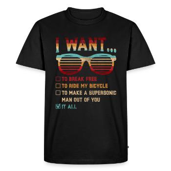 Je veux casser des lunettes de soleil gratuites Funny Choice Tee - T-shirt Premium bio Homme - noir - Devant - Nico (187cm)