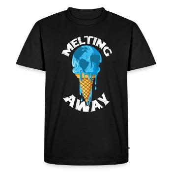 Our World Melting Away - Men's Premium Organic T-Shirt - black - Front - Nico (187cm)