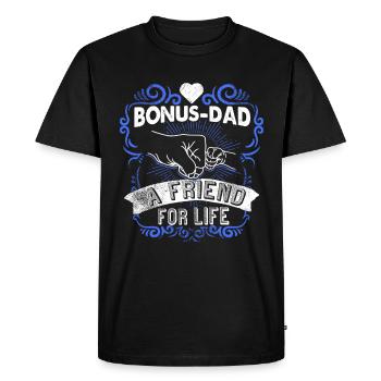 Beau-père papa bonus beau-père disant cadeau - T-shirt Premium bio Homme - noir - Devant - Nico (187cm)
