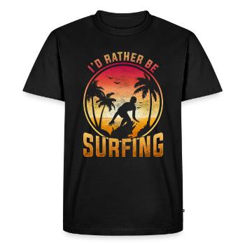 Surfer vintage surfeur vague cadeau motif surfeur - T-shirt Premium bio Homme - noir - Devant - Nico (187cm)