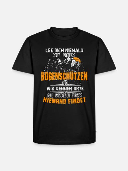Bogenschießen Bogenschiessen Langbogen Geschenk - Männer Premium Bio T-Shirt - Schwarz