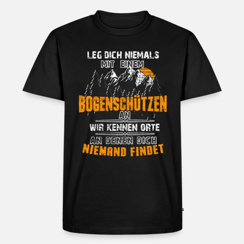 Bogenschießen Bogenschiessen Langbogen Geschenk - Männer Premium Bio T-Shirt - Schwarz