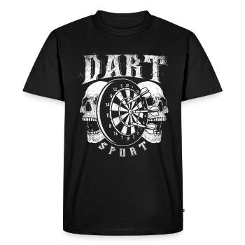 Fléchettes joueur tête de mort Fléchettes Disque Fléchettes Tunier - T-shirt Premium bio Homme - noir - Devant - Nico (187cm)