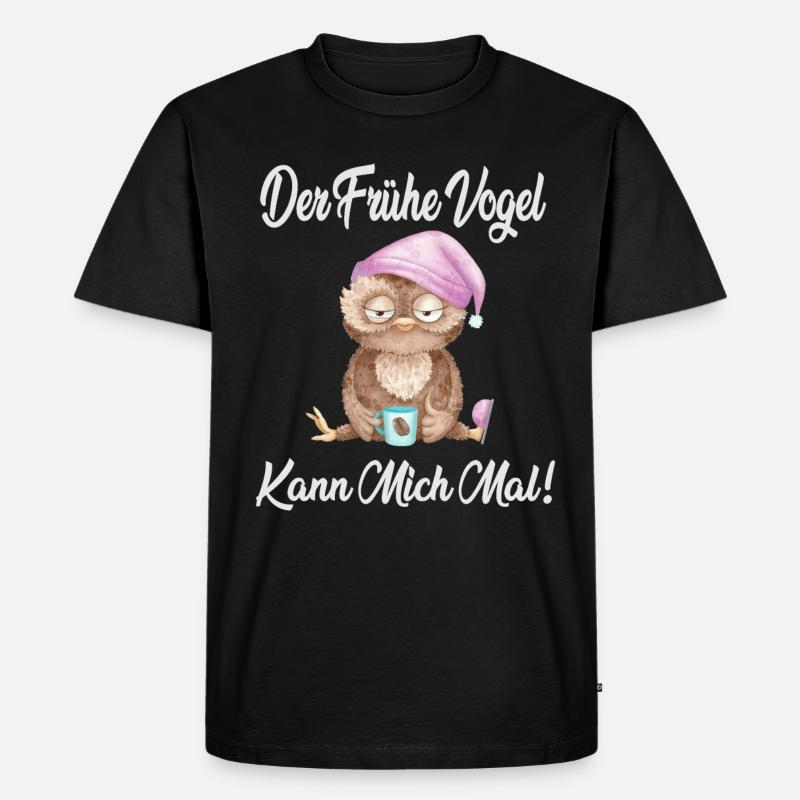 Früher Vogel - Männer Premium Bio T-Shirt - Schwarz