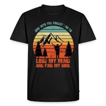 Dans la forêt, perds mon esprit, trouve mon âme - T-shirt Premium bio Homme - noir - Devant - Nico (187cm)