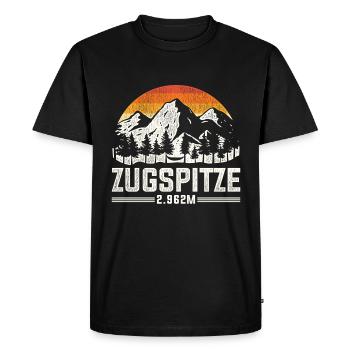 ZUGSPITZE BERG WANDERN BERGSTEIGEN - Männer Premium Bio T-Shirt - Schwarz - Vorne - Nico (187cm)