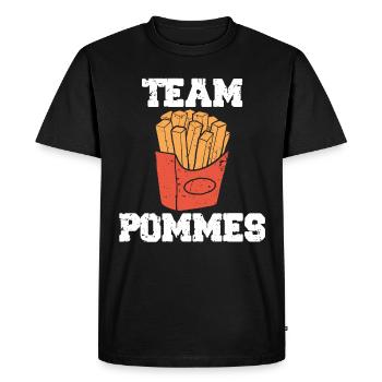 French fries crew frites team frites - T-shirt Premium bio Homme - noir - Devant - Nico (187cm)