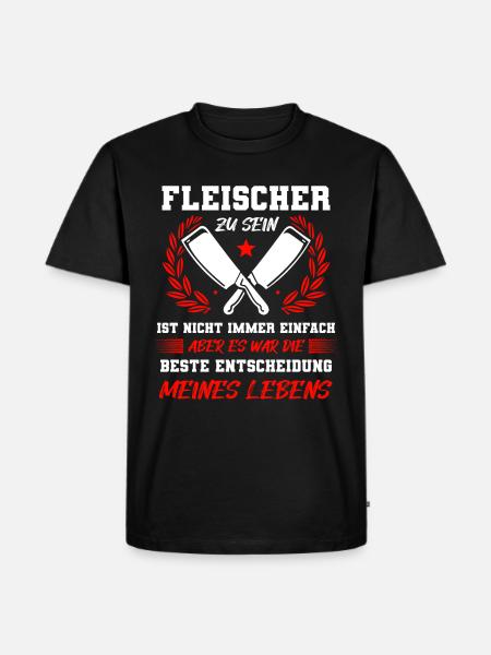 Fleischer Wurst Metzger Geschenk - Männer Premium Bio T-Shirt - Schwarz
