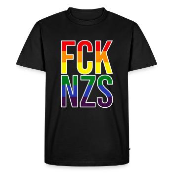 FCK NZS LGBTQ - Männer Premium Bio T-Shirt - Schwarz - Vorne - Nico (187cm)