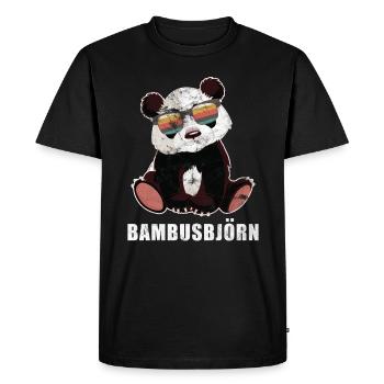 Bambusbjörn Panda Lustiger Panda Sonnenbrille - Männer Premium Bio T-Shirt - Schwarz - Vorne - Nico (187cm)