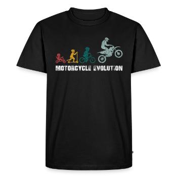 Moto Evolution Motocross Biker Gift Vintage - T-shirt Premium bio Homme - noir - Devant - Nico (187cm)