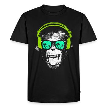 Monkey DJ mit Kopfhörer und Sonnenbrille Geschenk - Männer Premium Bio T-Shirt - Schwarz - Vorne - Nico (187cm)